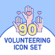 90 Volunteer Works Icons | Indigo Series
