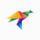 Origami Bird Colorful Logo Template