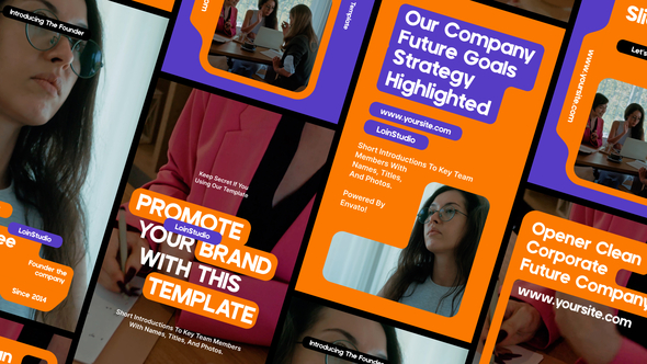 Clean Corporate Slideshow Stories Pack Elements template preview