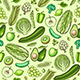 Green Color Diet Products Seamless Pattern