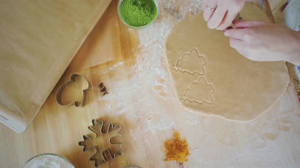 Making gingerbread christmas cookies