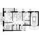 Floor plan of cottage. Vector