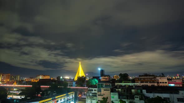 day to night time lapse of Bangkok city, Thailand