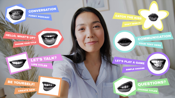 Colorful Lips Titles Titles template preview