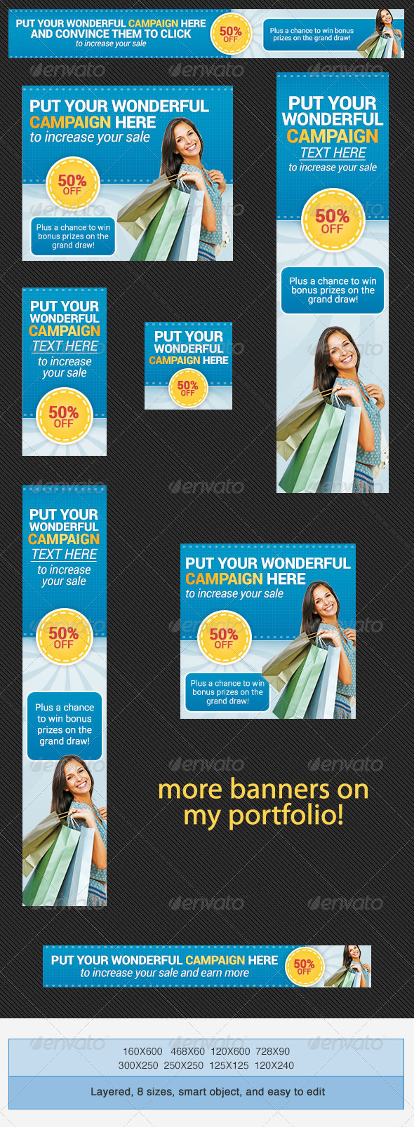Shopping Banner Ad Set - Banners & Ads Web Elements