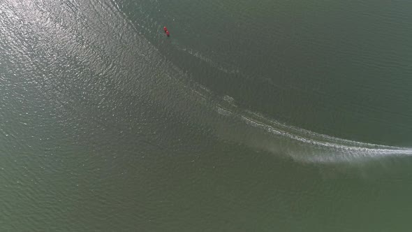 Aerial view of speed boats alt