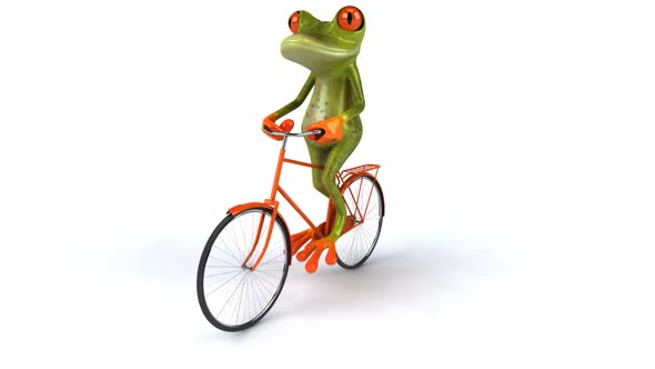 Fun frog on a bicycle, Motion Graphics | VideoHive