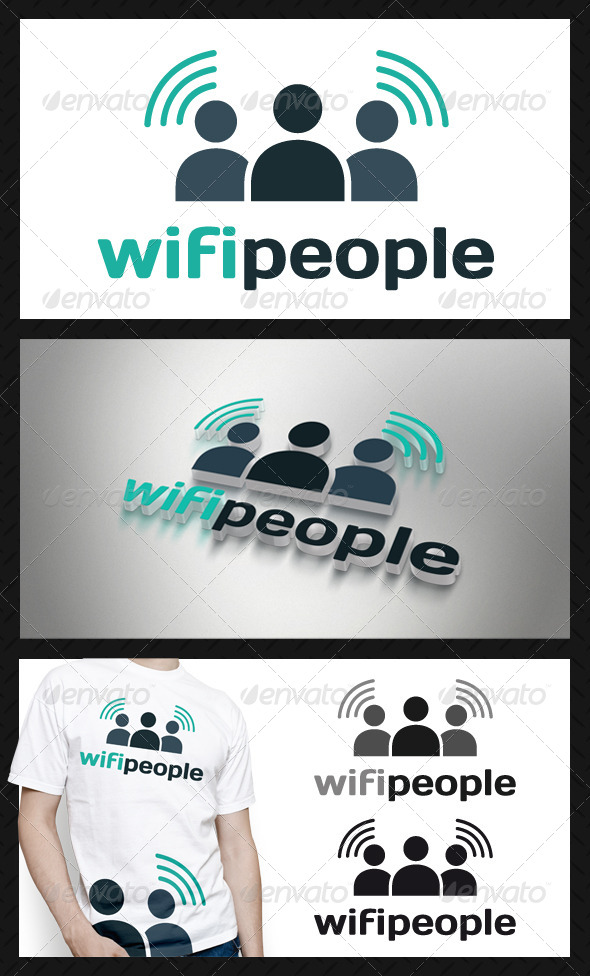 Wifi People Logo Template - Humans Logo Templates