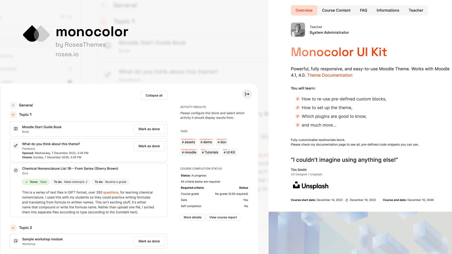 Monocolor - Premium Moodle Theme