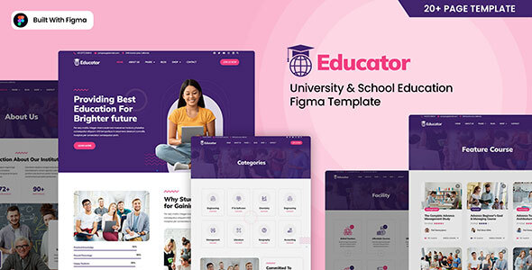 Educator – University & School Education Figma Template by bosathemes