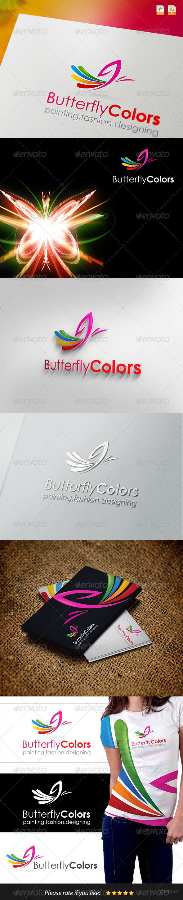 Butterfly Colors Logo - Vector Abstract