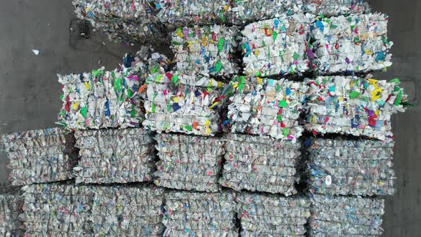 Squeezed Plastic Material Recovered in a Sorting Plant alt