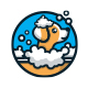 Dog Wash Mascot Cartoon Logo Template