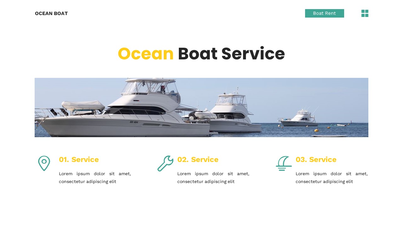 Ocean Boat - Boat Rent Powerpoint Templates, Presentation Templates