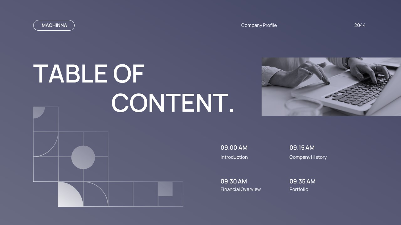 Dark Blue White Geometric Minimalist Web Developer Company Profile ...