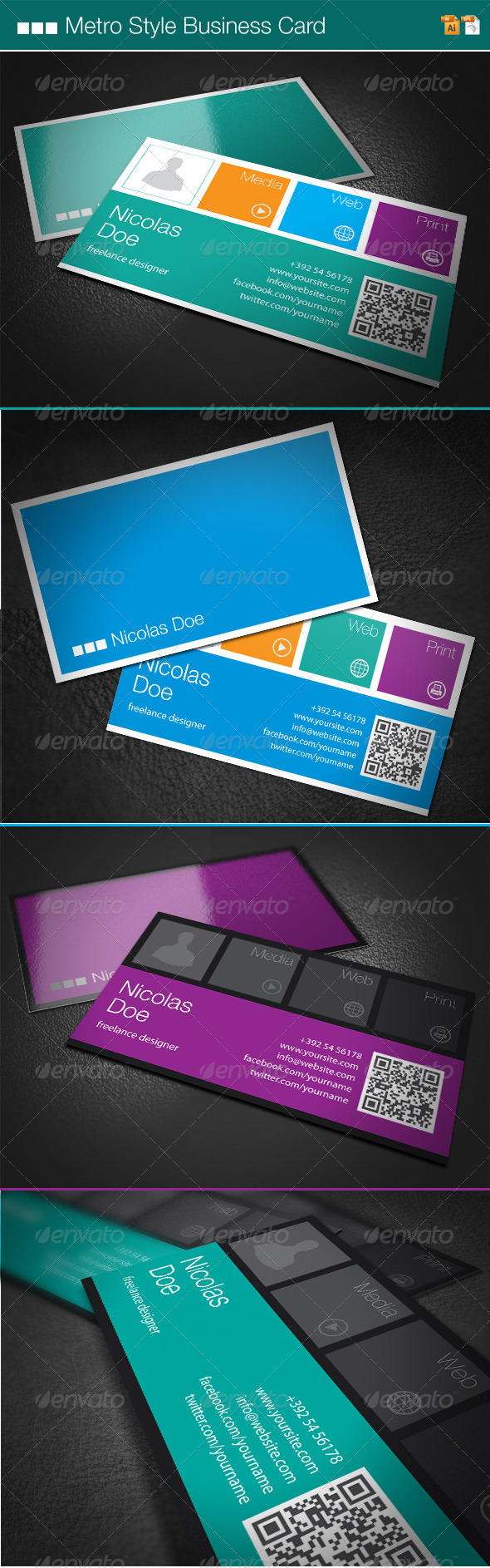 Metro Style Business Card - Corporate Business Cards
