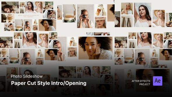 Photo Slideshow - White Minimalist Boho After Effects Project Files Elements template preview