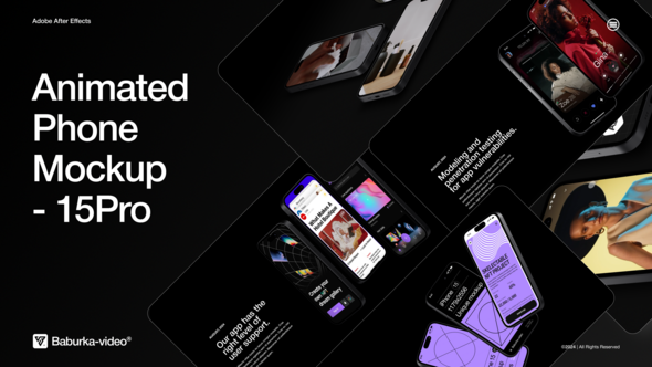 Animated Phone Mockup | 15 Pro Product Promo template preview