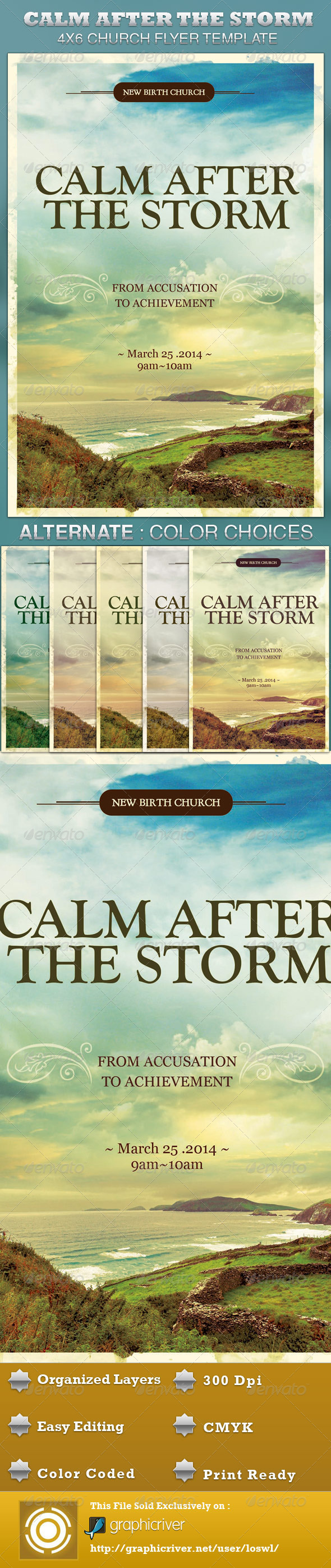 Calm After the Storm Church Flyer Template - Church Flyers