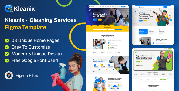 Kleanix – Cleaning Services Figma Template