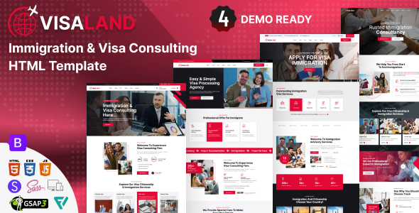 Visaland – Immigration & Visa Consulting HTML Template