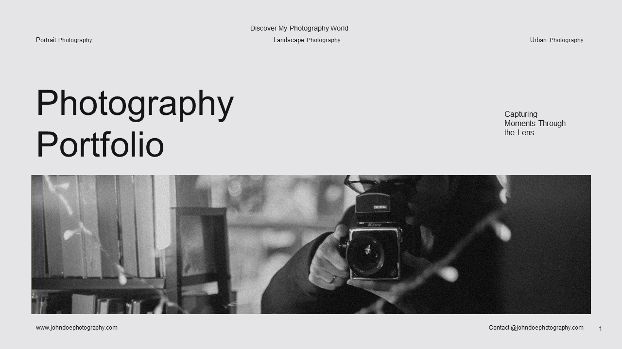 Black White Minimalist Photography Portfolio PowerPoint Presentation ...