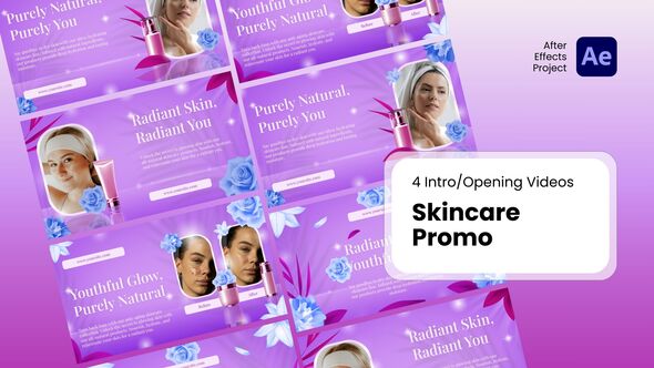 Promotional Intro - Skincare Promo After Effects Project Files Product Promo template preview