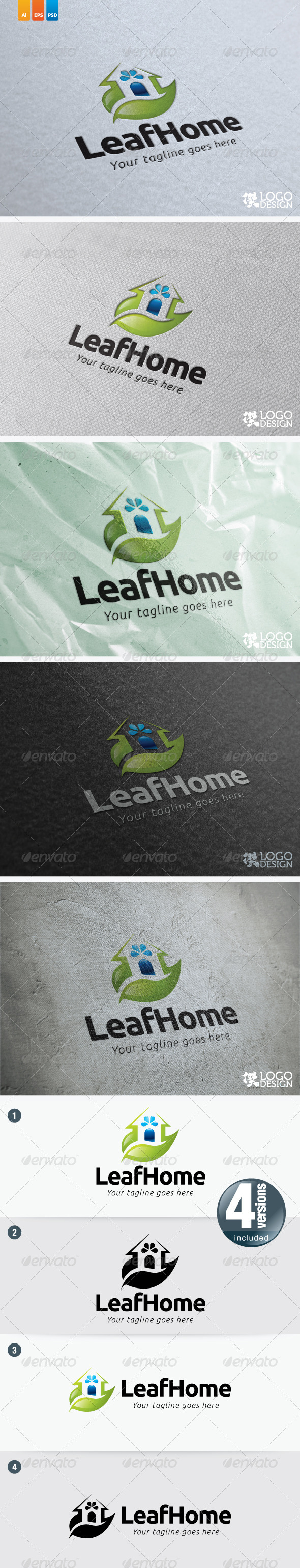 Leaf Home - Buildings Logo Templates