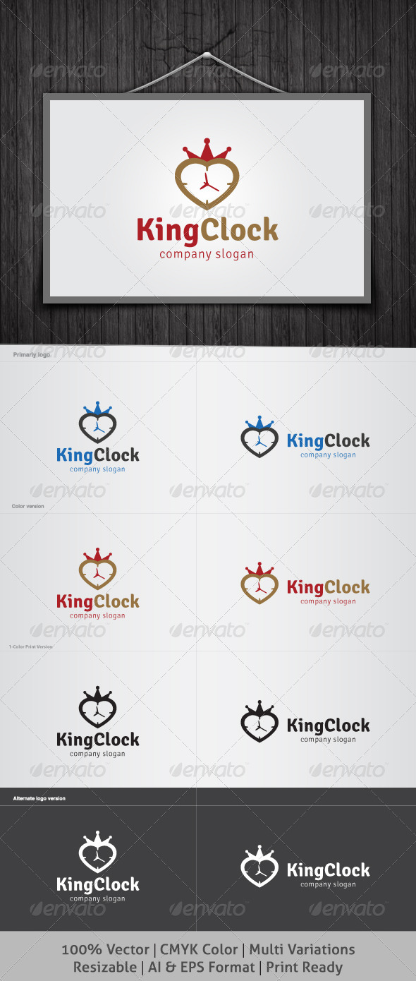 King Clock Logo - Objects Logo Templates