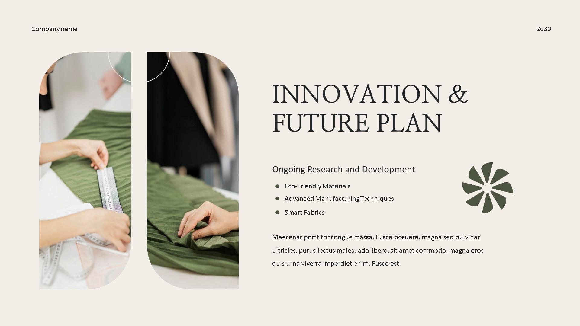 Cream Green Elegant Pitch Deck GSL Presentation, Presentation Templates