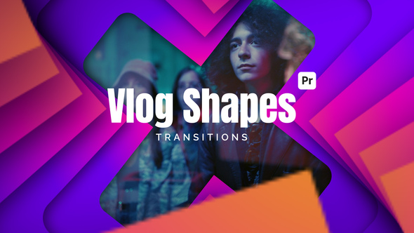 Vlog Shape Transitions for Premiere Pro Premiere Pro template preview