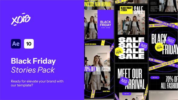 Black Friday Promo Stories Pack Video Displays template preview