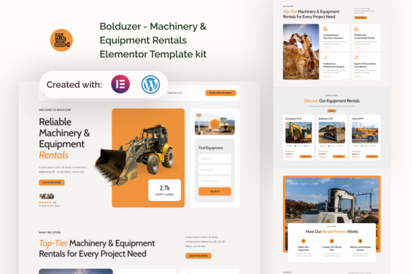 Bolduzer - Machinery & Equipment Rentals Elementor Template kit