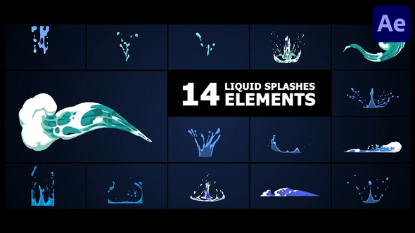 Liquid Splashes Elements | After Effects Elements template preview