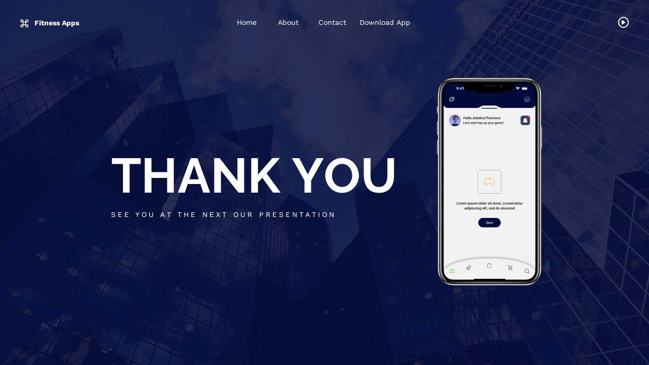 Fitness Apps - Mobile App Google Slide Templates, Presentation Templates