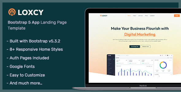 Loxcy - Landing Page Template