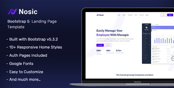 Nosic - Responsive Bootstrap 5 Landing Page Template