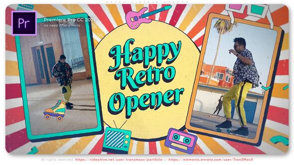 Retro Vintage Opener Premiere Pro template preview