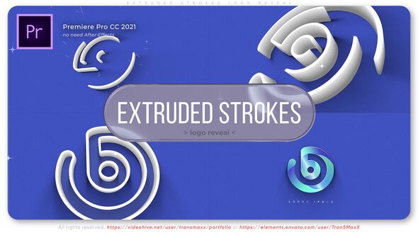 Extruded Strokes Logo Reveal Premiere Pro template preview