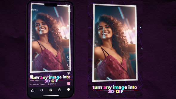 3D Gif Reels Premiere Pro template preview