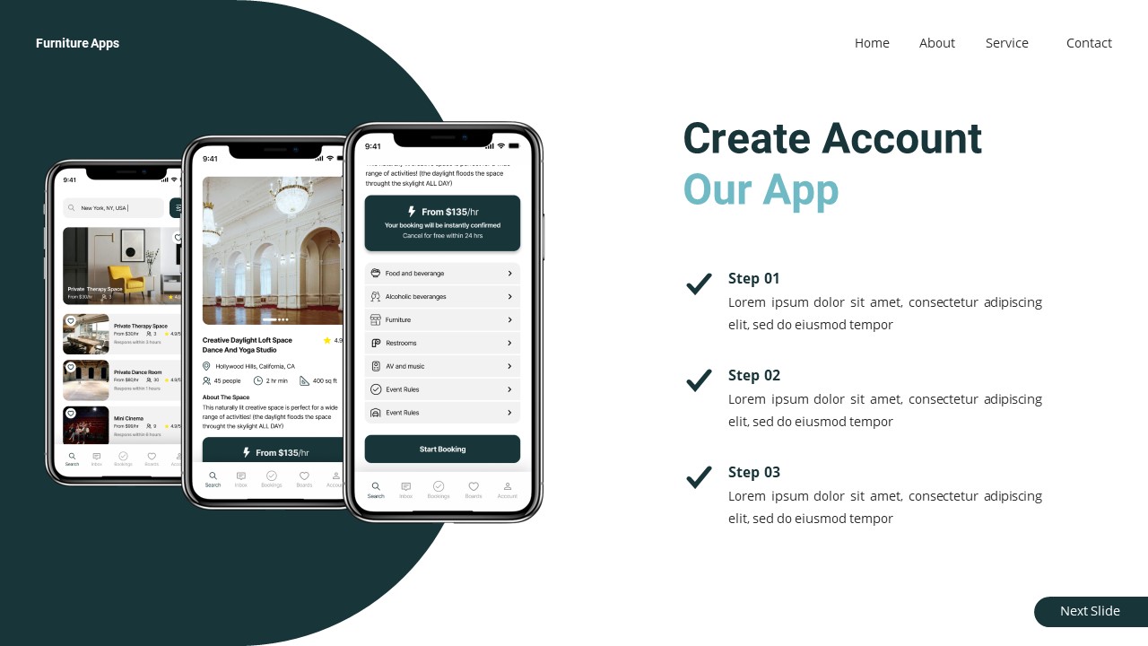 Furniture Apps - Mobile App Powerpoint Templates, Presentation Templates
