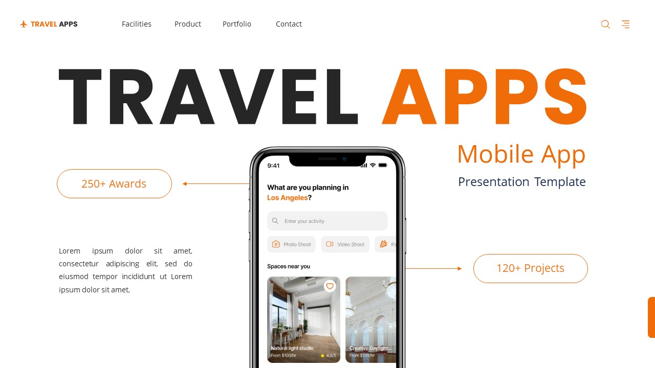 Travel Apps - Mobile App Google Slide Templates, Presentation Templates
