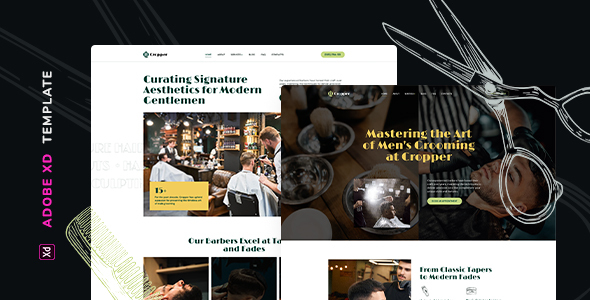Cropper – Barbershop Template for Adobe XD
