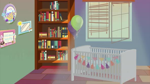 Cartoon Baby Room Interior 4K alt