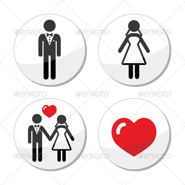 Wedding Icons Married Couple - Weddings Seasons/Holidays