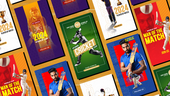 Cricket Sports Dynamic Instagram Stories Openers template preview