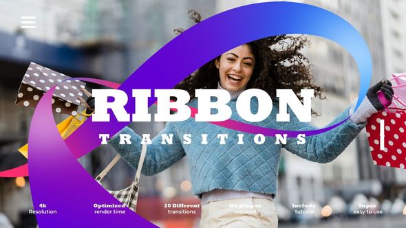 Ribbon Transitions Elements template preview