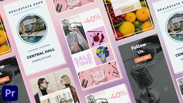 Simple Modern Vertical Instagram Post Stories Premiere Pro template preview