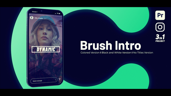 Brush Intro Vertical Premiere Pro template preview
