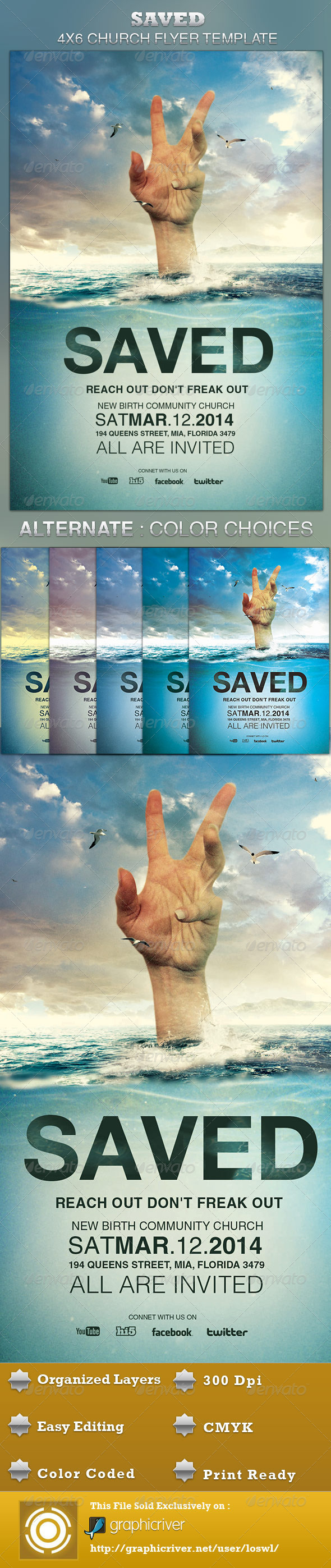 Saved Church Flyer Template - Church Flyers